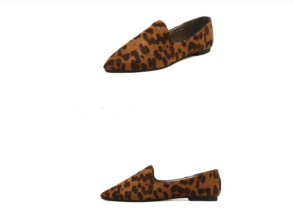 Wild große Größe Frauen Schuhe 41 Leopard flach flach mit einzigen Schuhe 42 Hit Farbe tief Mund spitzen Herbst Schuhe