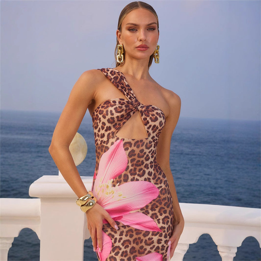 Fashionable All-match Leopard Print Dress
