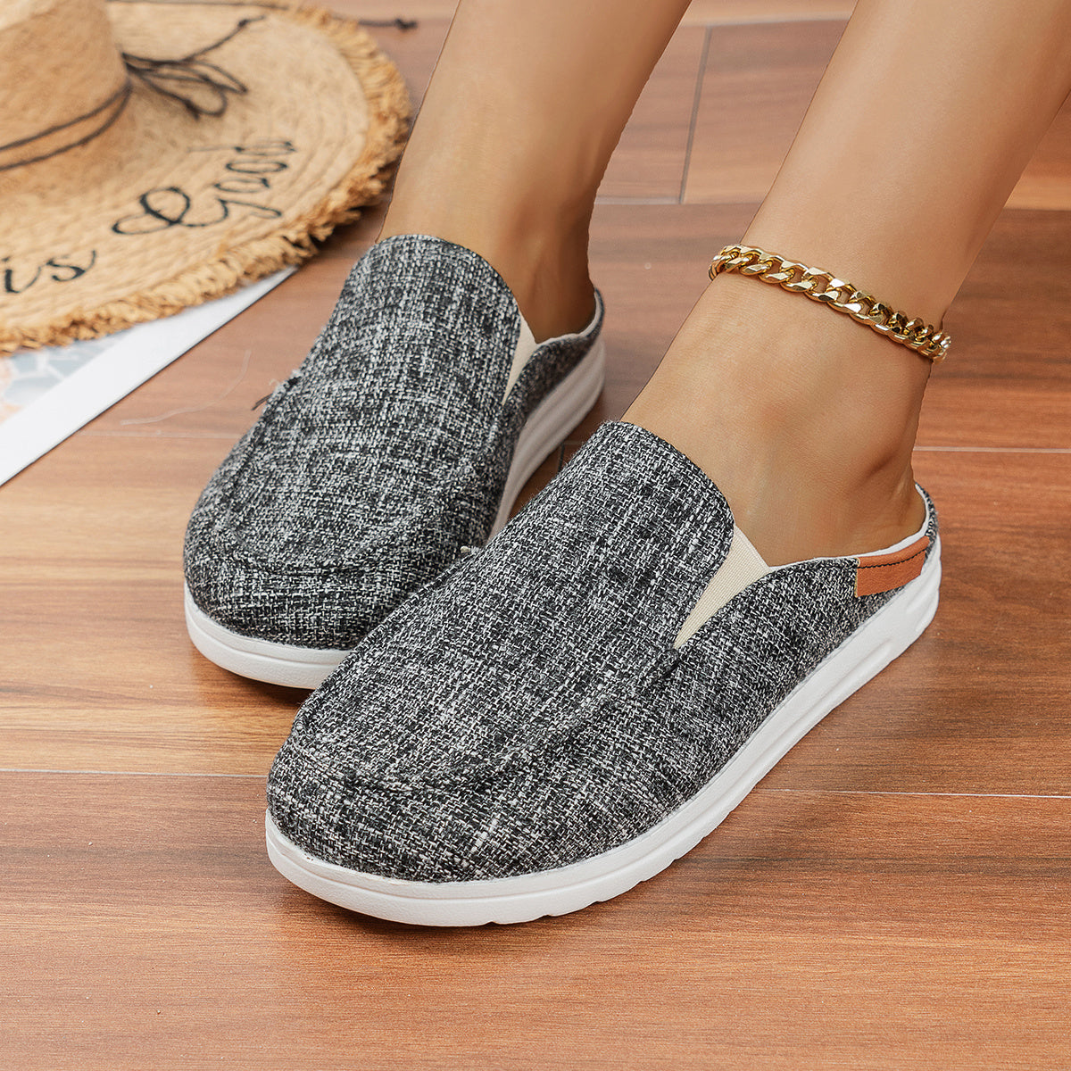 Damen Leopard Print Semi-Support Slip-on Schuhe