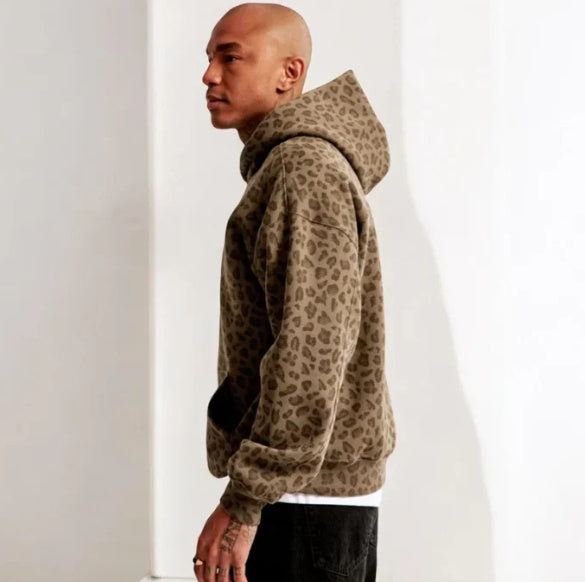 Leopardenmuster Kapuzenpullover Vintage Sweatshirt