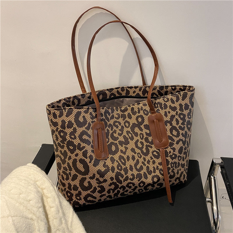 Damen Mode große Kapazität Leopardenmuster Portable Umhängetasche
