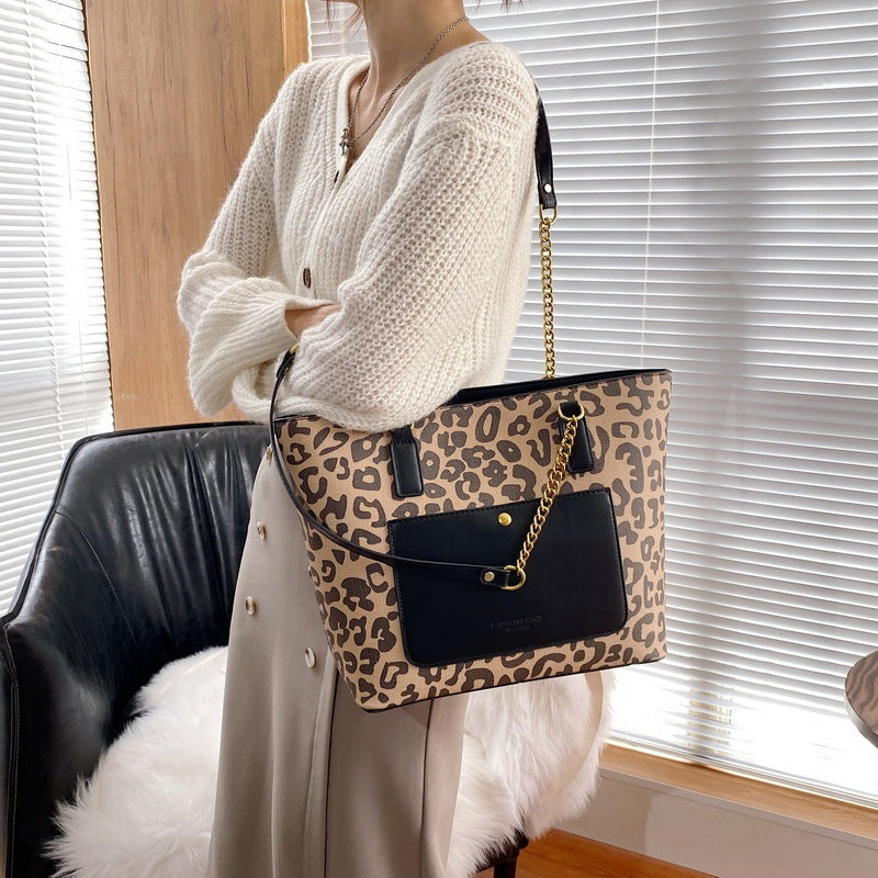 Leopardenmuster Herbst Schulter Achsel Tasche