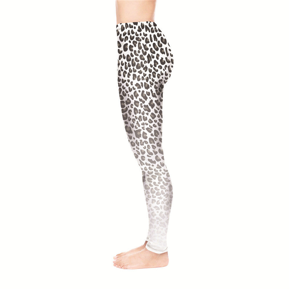 Black and white leopard print sport's pants