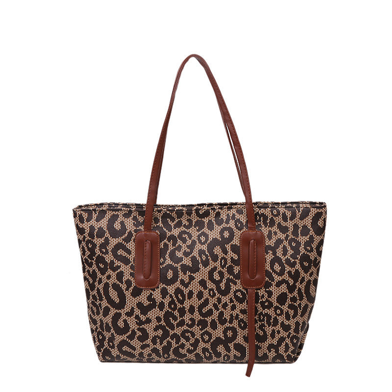Damen Mode große Kapazität Leopardenmuster Portable Umhängetasche