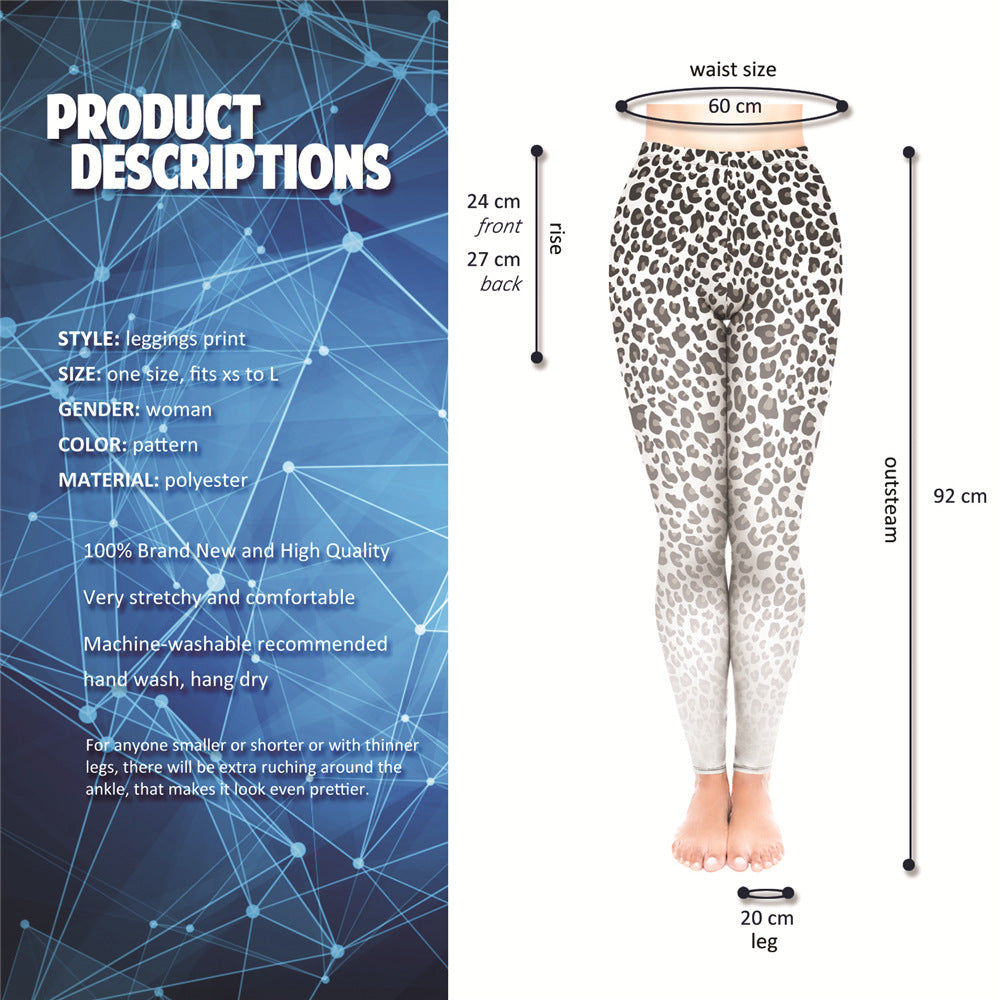 Black and white leopard print sport's pants