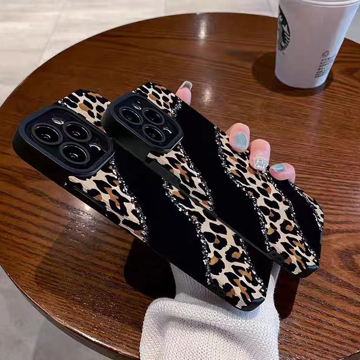Nische Leopard Vertikale Muster Drop-resistente Telefon Fall