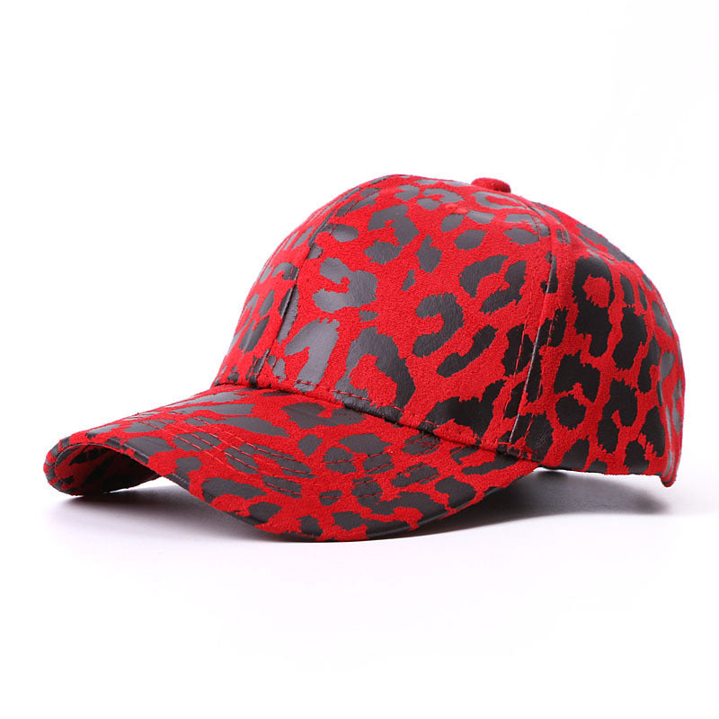 Hut weiblich Leopard Print Baseballkappe Sonnenschirm Outdoor Reise Sonnenschutz Ente Zunge