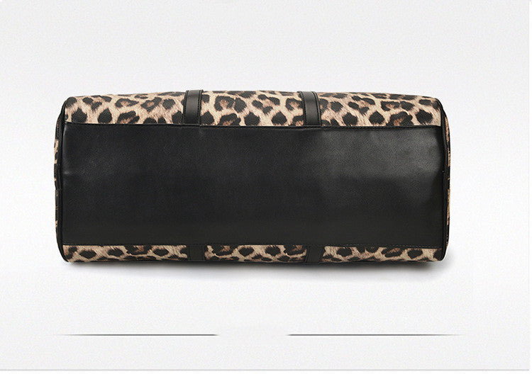 Große Kapazität Leopard Print Kontrast Tote Tasche Schulter Turnbeutel