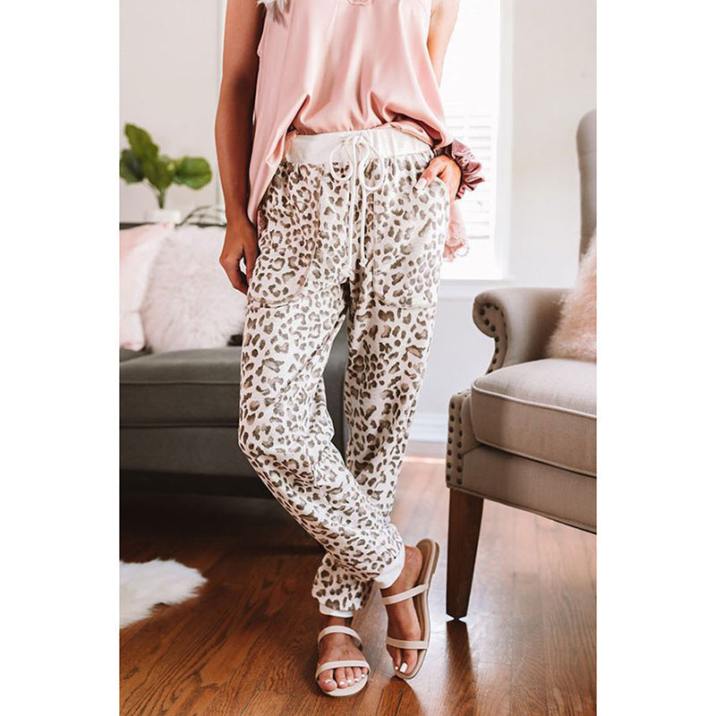 Leopard Print Casual Trousers