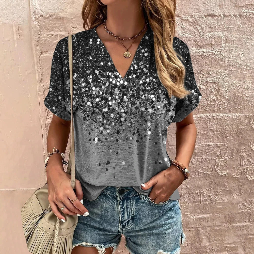 Summer Fashion Leopard Print Casual T-shirt