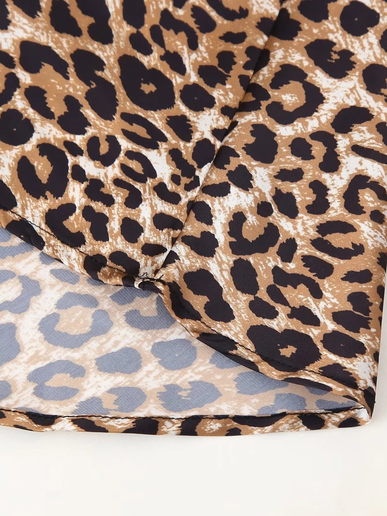 Damen Leopard Print Halter Seidensatin Kleid