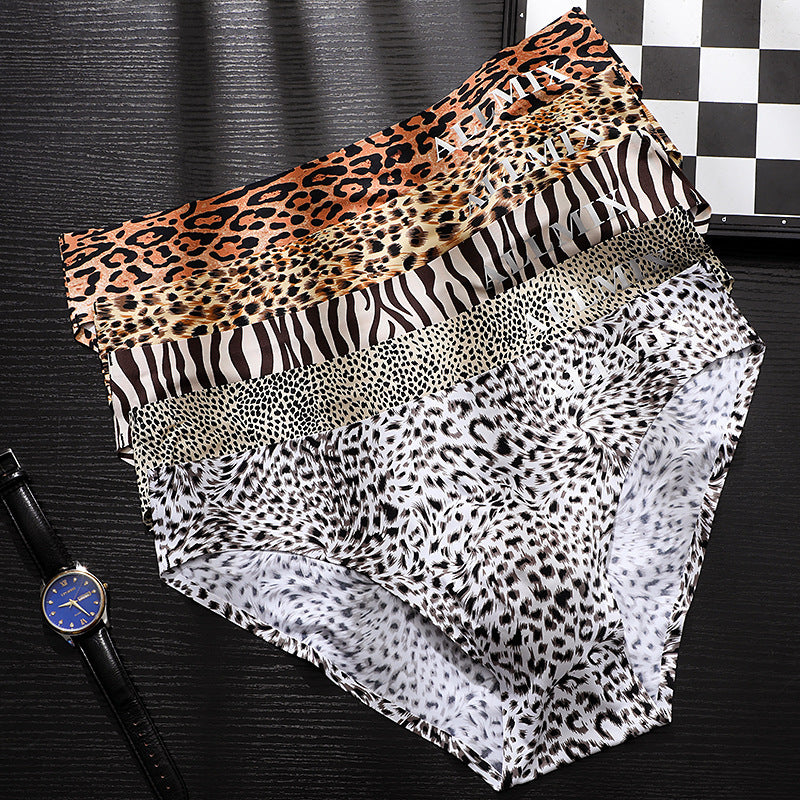 Buchstaben-Leoparddruck-Eisseidenunterwäsche für Männer 3D