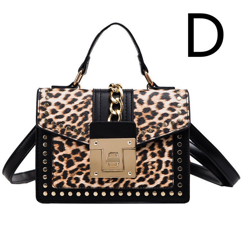 Leopardenmuster Kleine quadratische Tasche Bedruckte Damen-Umhängetasche Messenger Bag