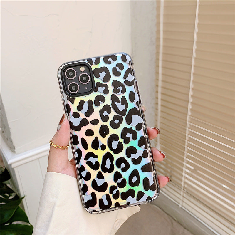 Kompatibel Tier Leopard Laser Transparent Soft Phone Case