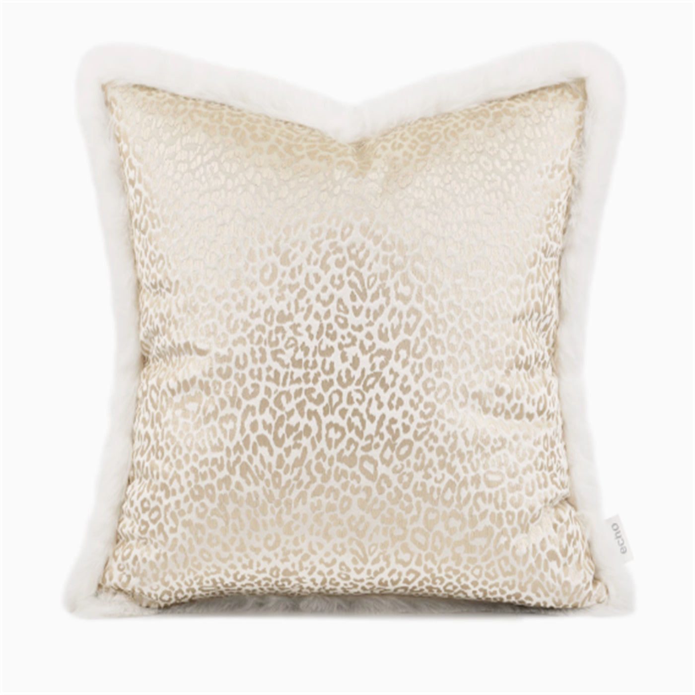 Champagne White Leopard Print Sofa-Kissen