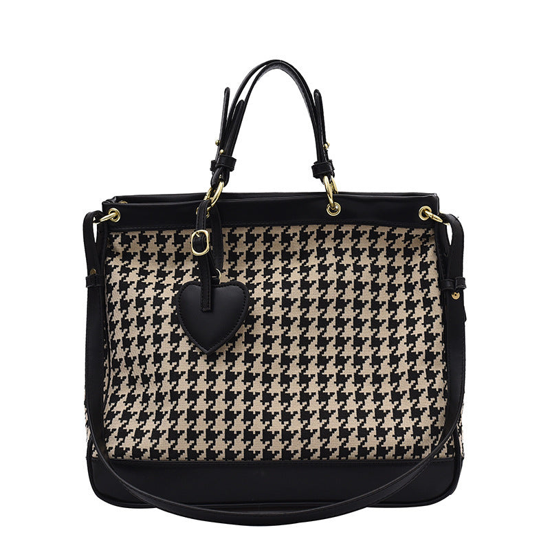 Check Houndstooth Leopardenmuster Personalisierte Tasche für Frauen