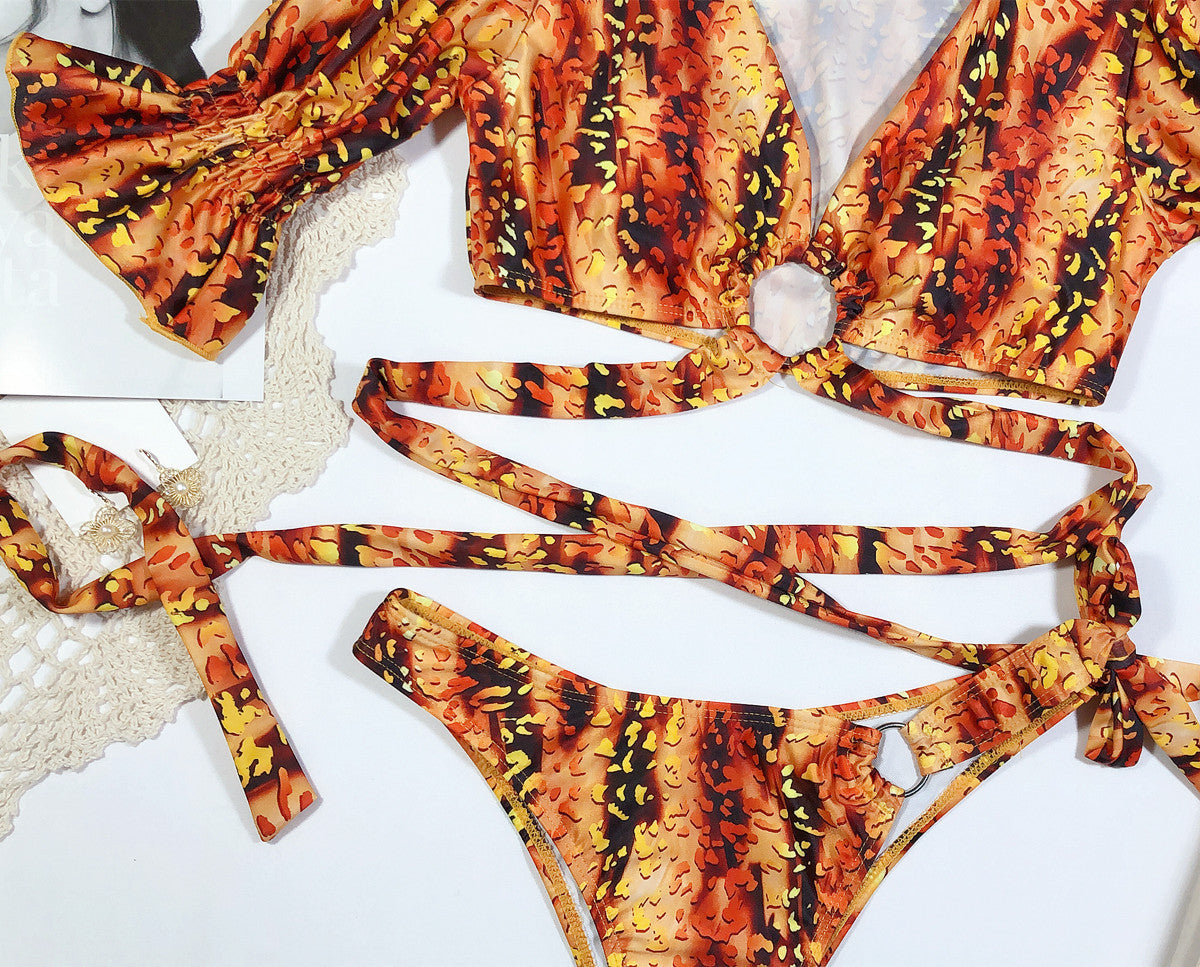 Leopardenmuster Bikini weiblich geteilt