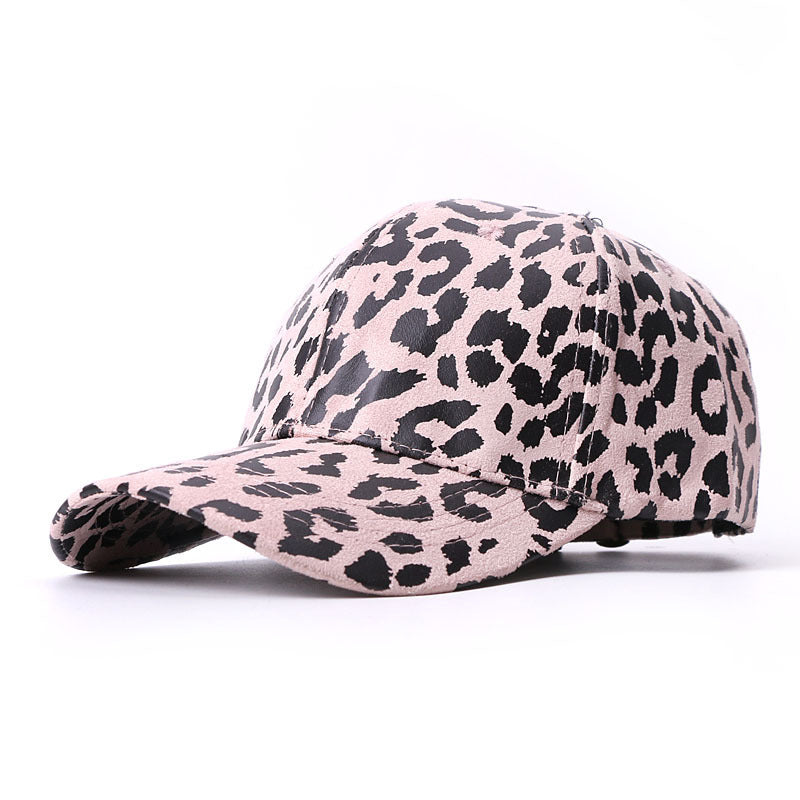 Hut weiblich Leopard Print Baseballkappe Sonnenschirm Outdoor Reise Sonnenschutz Ente Zunge