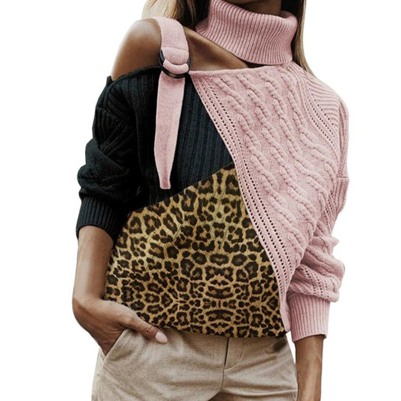 Leopard patchwork sweater