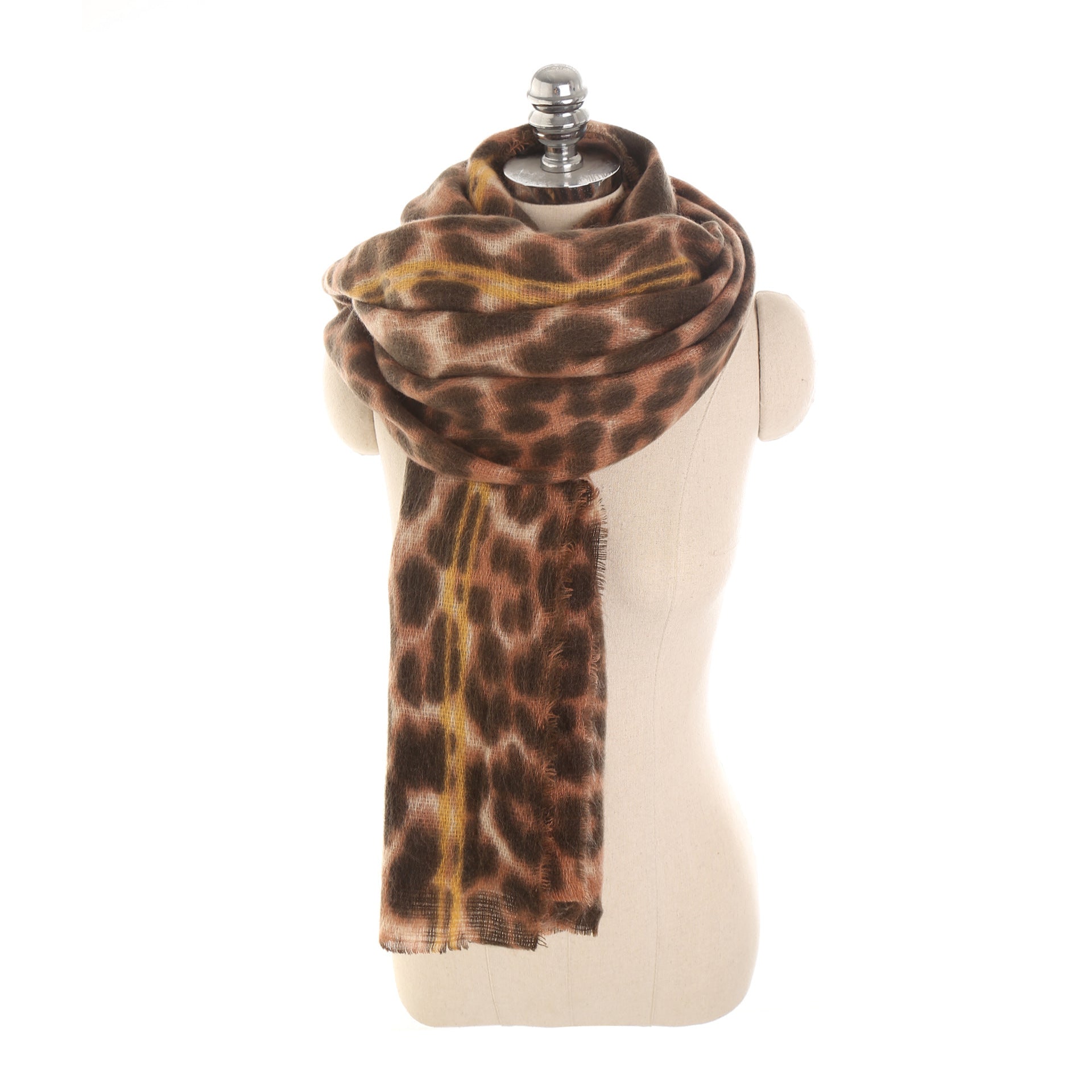 Leopard-print cashmere women's scarf shawl