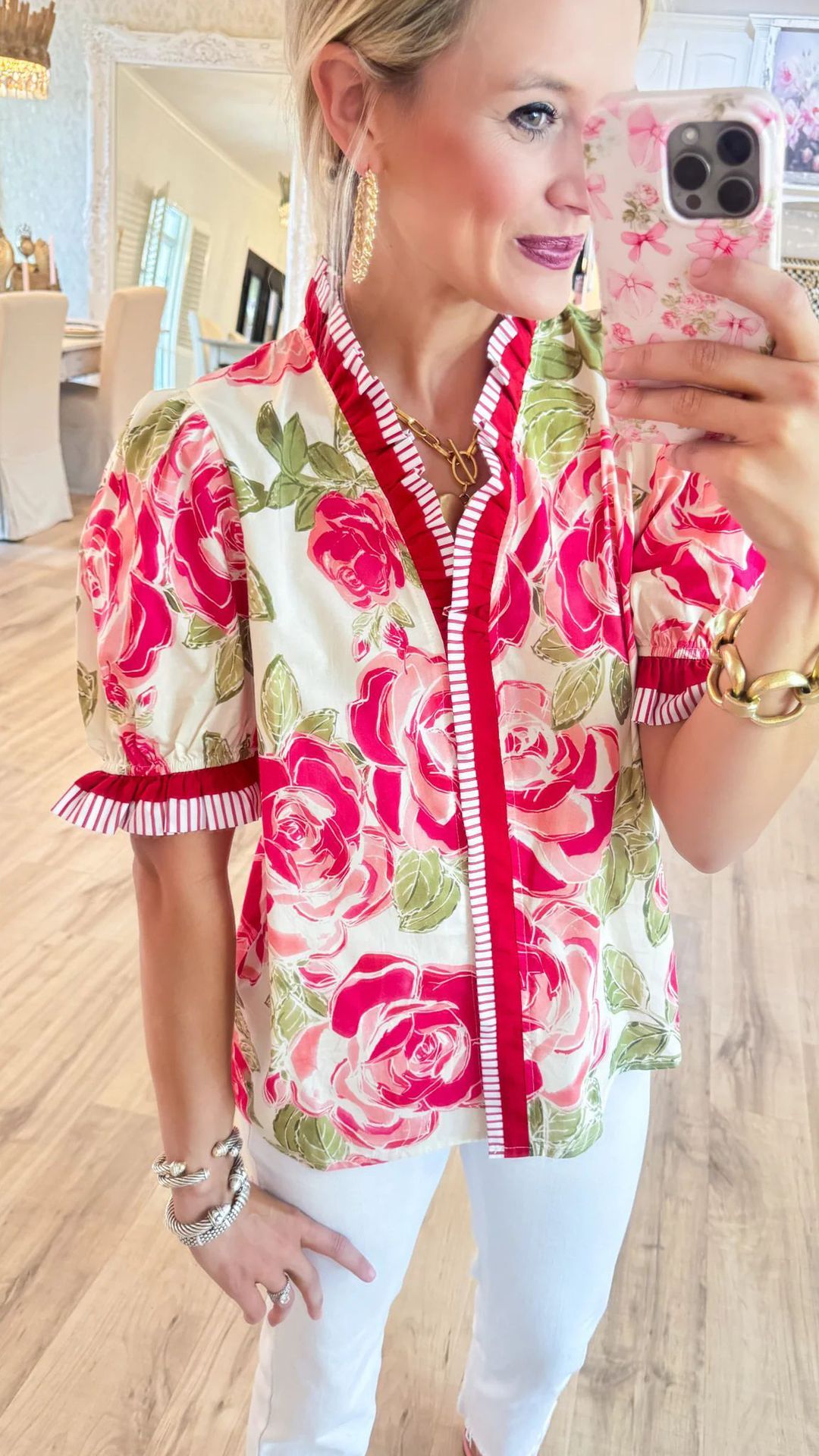 European And American Leisure Fashion Leopard Print Contrast Color Ruffled Short Sleeves