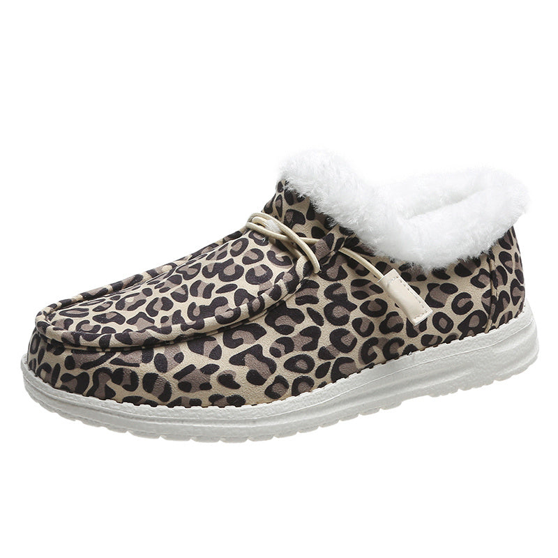 Frühling neue Leopard Print Low Top flache Baumwolle Schuhe
