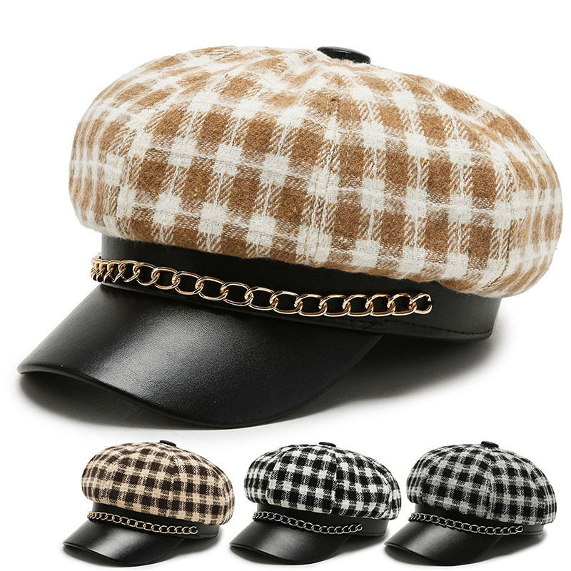 Mode Retro Persönlichkeit Leopard Achteckiger Hut