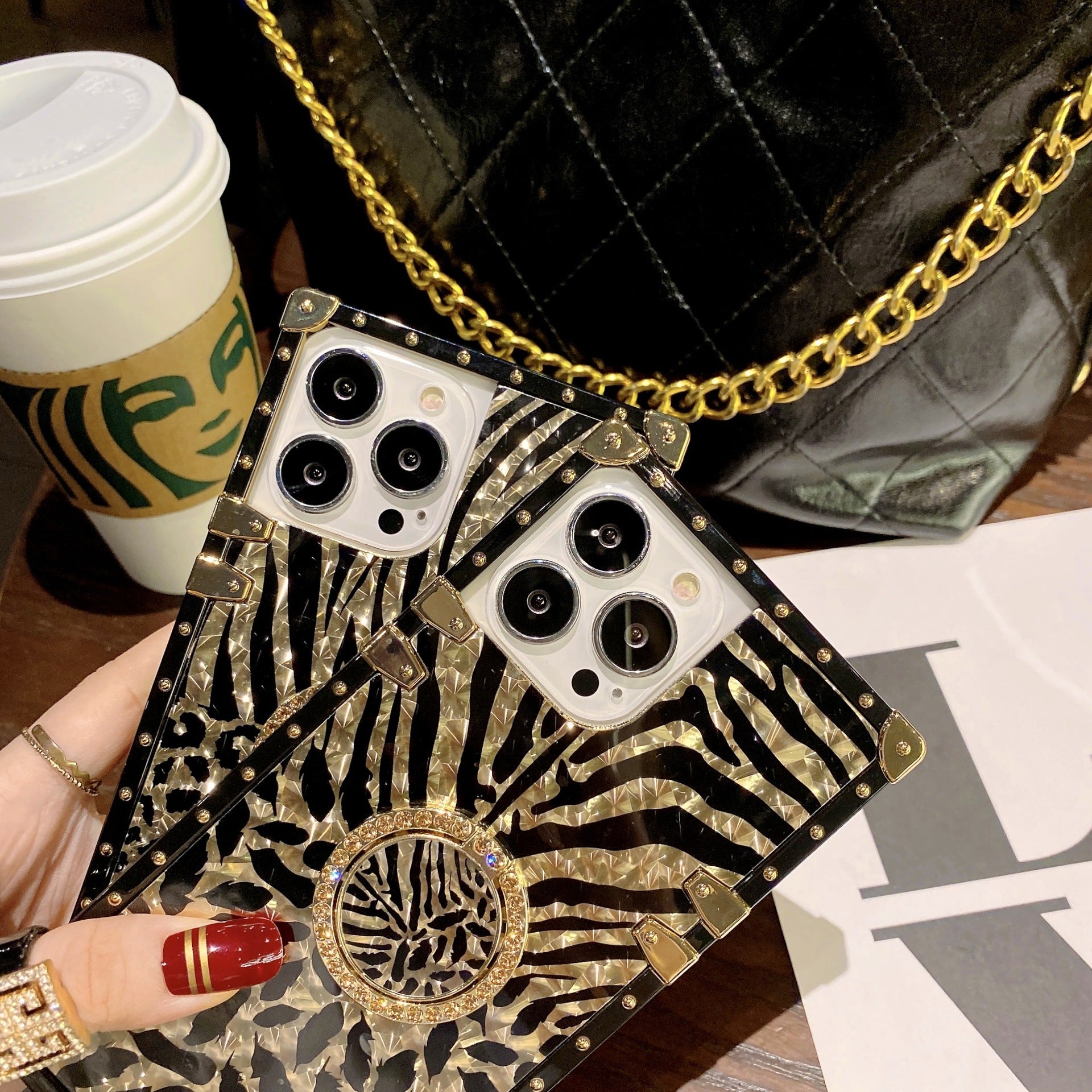 Bunte Mode Leopard Feder Telefon Fall