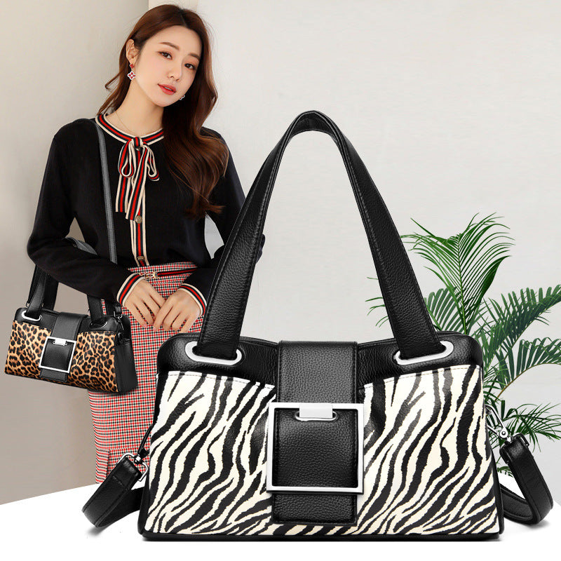 Leopardenmuster Weiches Leder Mode Schulter Kuriertasche