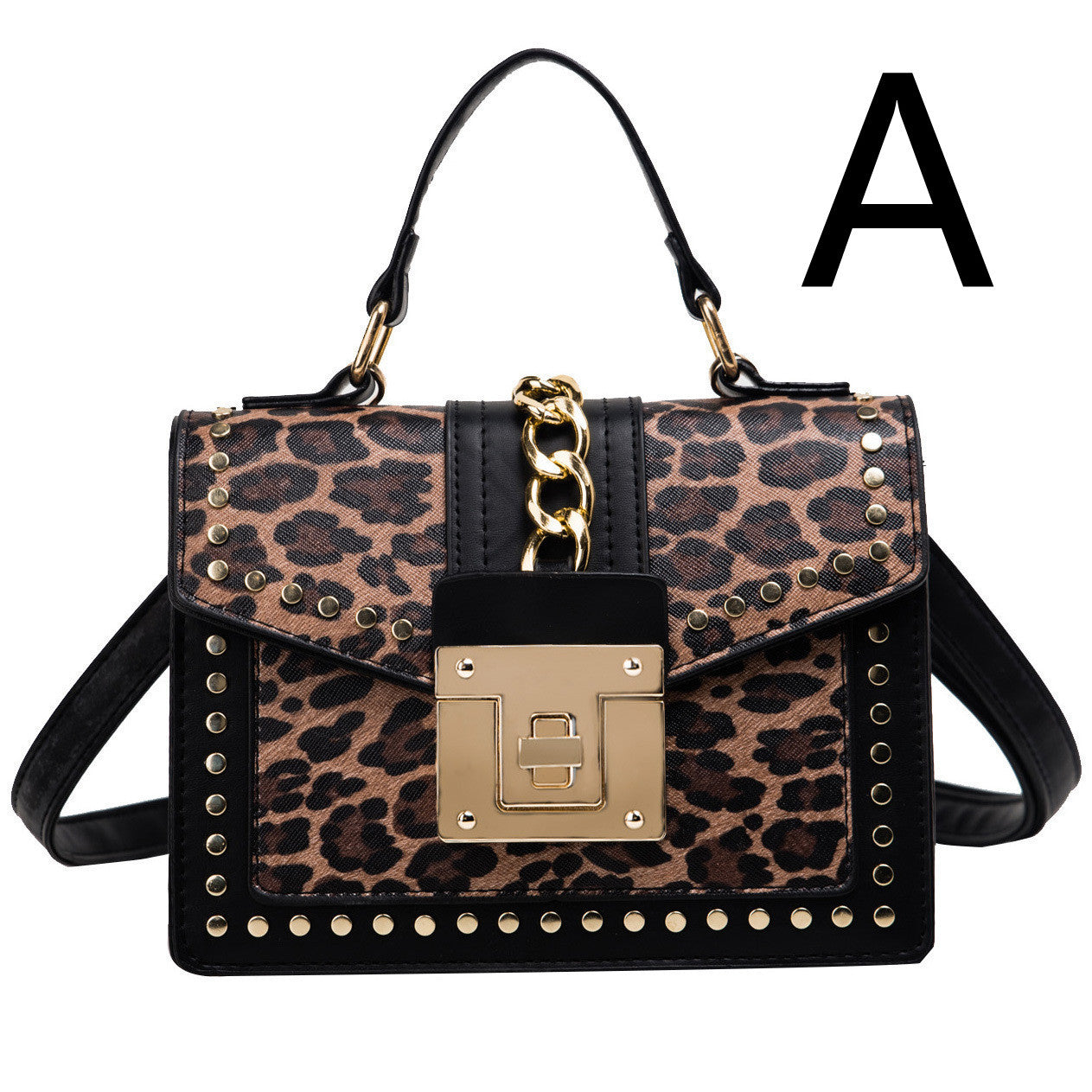 Leopardenmuster Kleine quadratische Tasche Bedruckte Damen-Umhängetasche Messenger Bag
