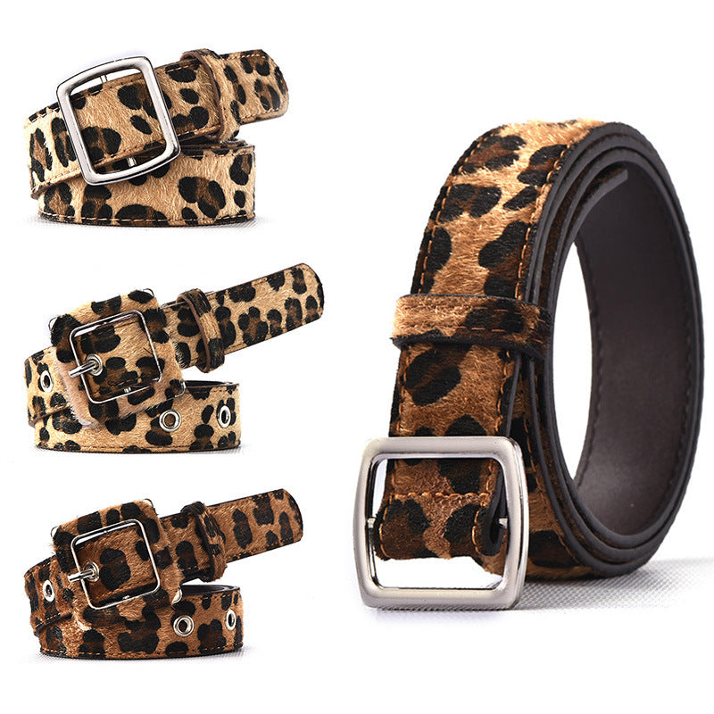 Modische Leopard Print Gürtel Weiblich Dekorative Pin Schnalle