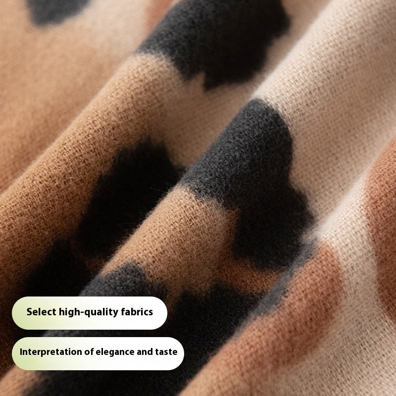 Leopard Print Frauen Schal Künstliche Kaschmir Elegant High Sense Shawl