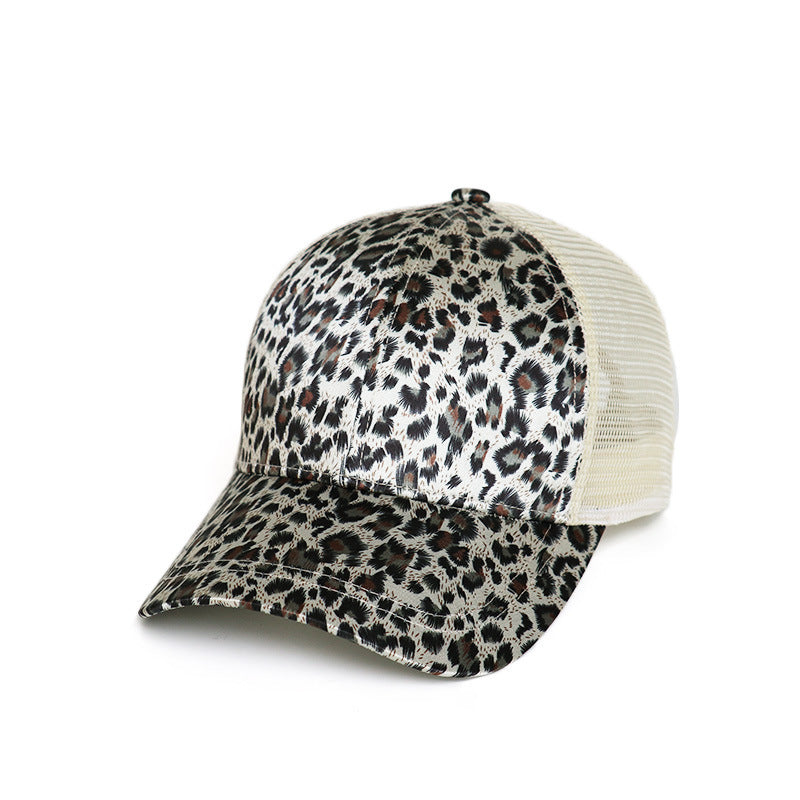 Damen Mode Leopard Print Baseballmütze