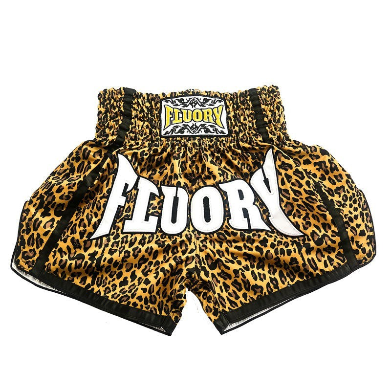 Leopard Print Muay Thai Shorts Männer und Frauen Training Wear