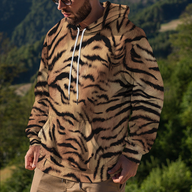 Herren Street Fashion Pullover mit Leopardenmuster