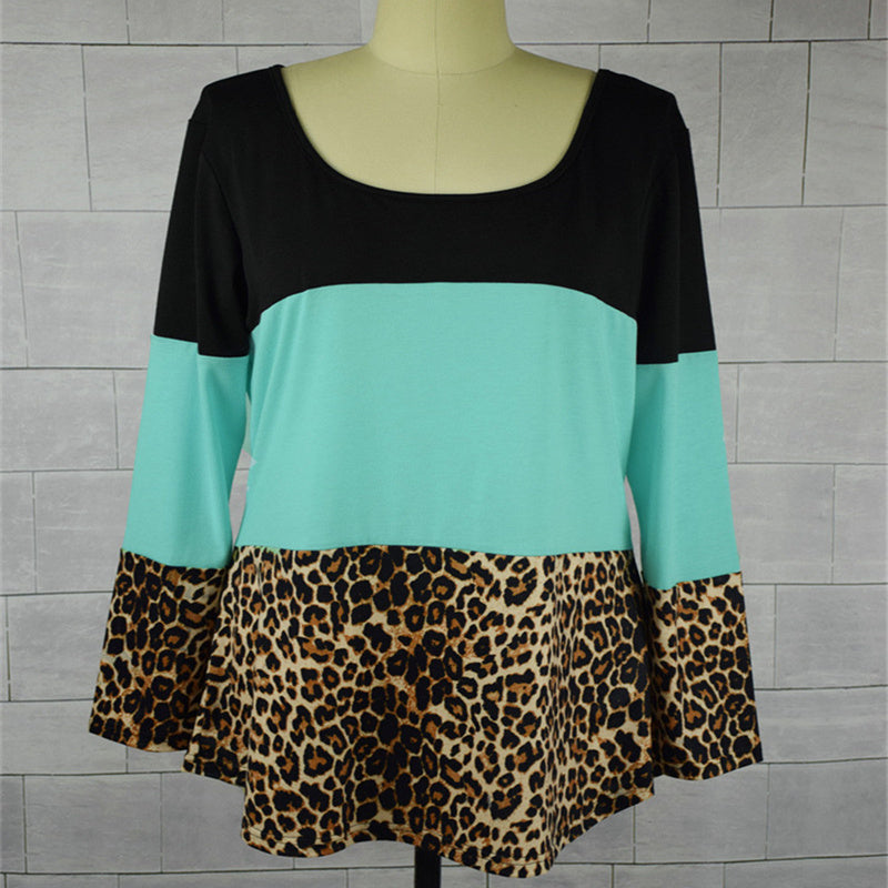 T-Shirt mit kontrastierender Leoparden-Spitze am Rücken