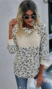 Leopard print camouflage long sleeve sweater