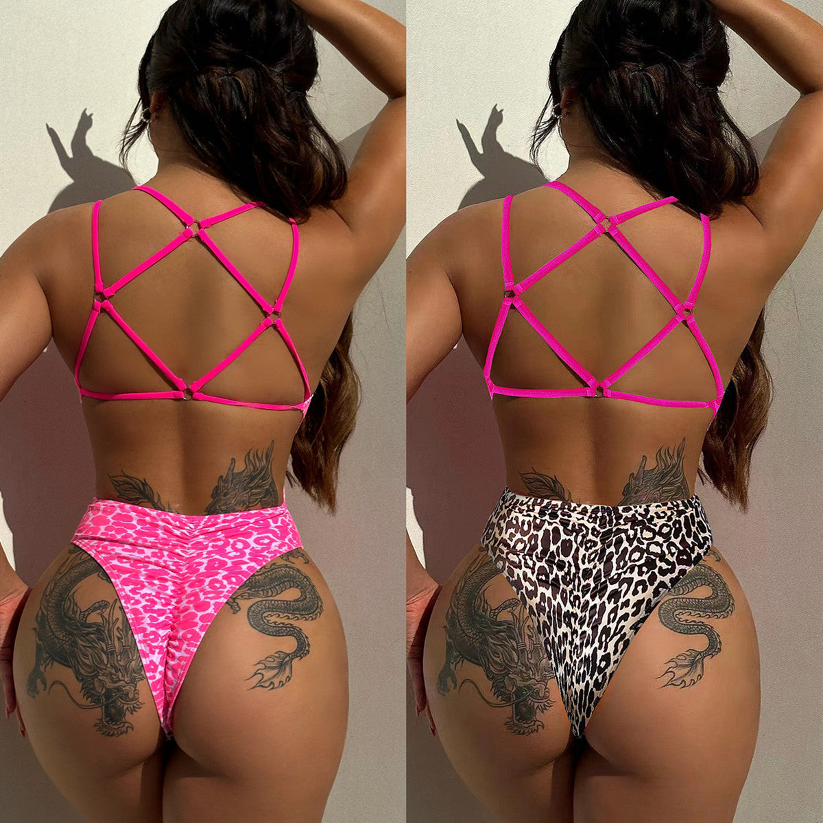 Europäisch und Amerikanisch Sexy Leopard Print Badeanzug Anzug
