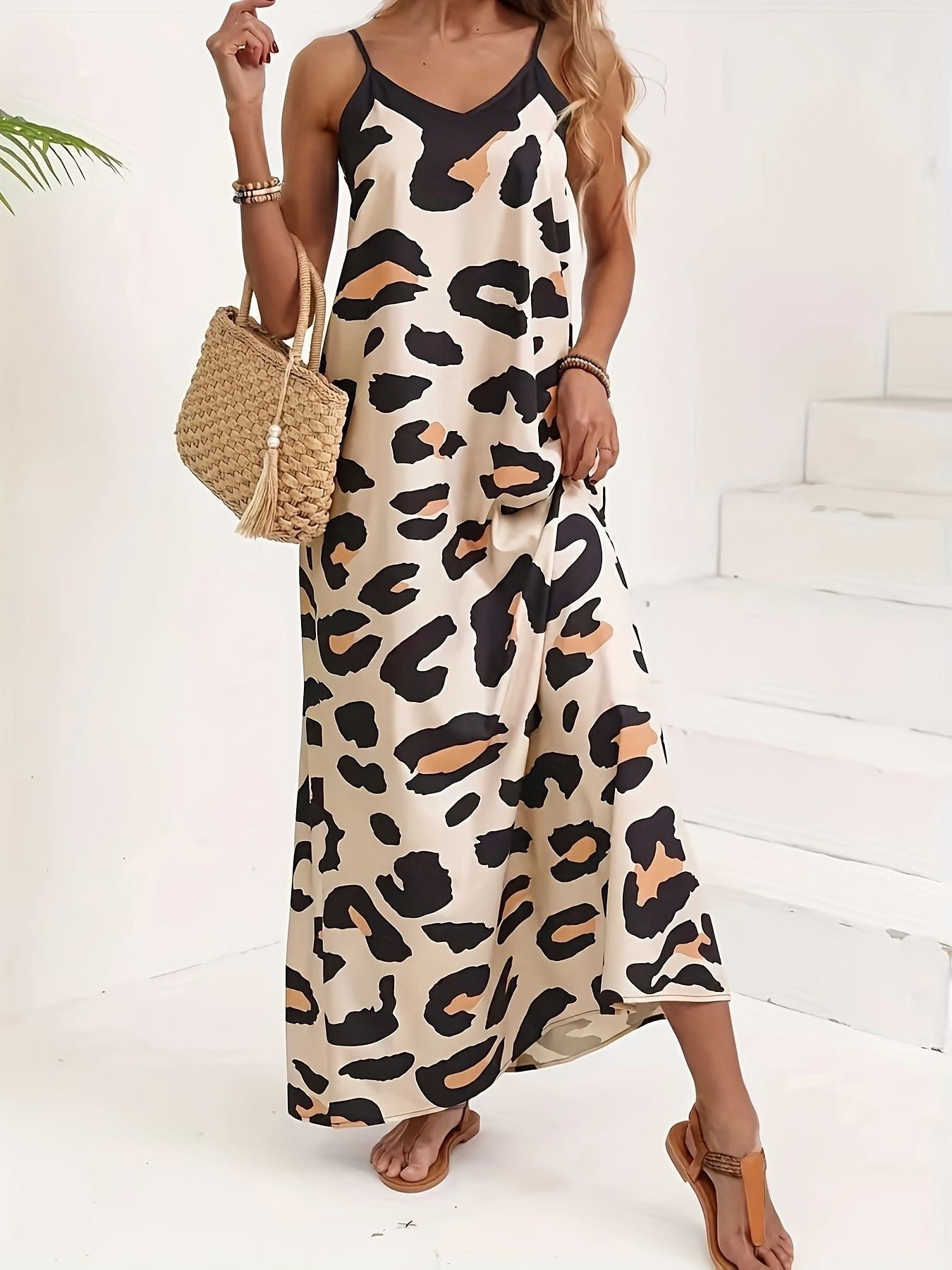 Women's Leopard Print Long Dress