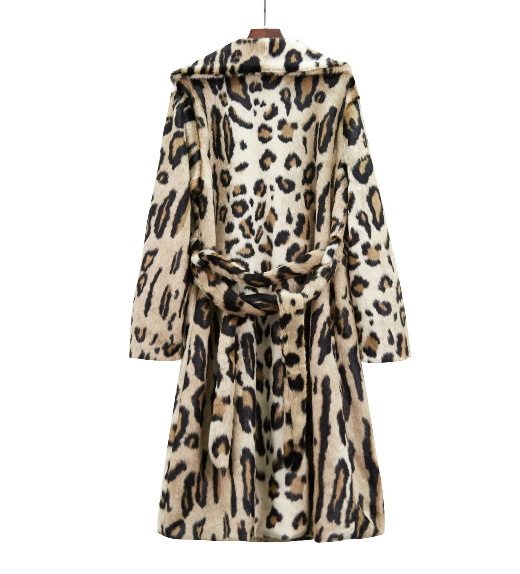 Long Plush Coat Women's Coat Belt Trench Coat
