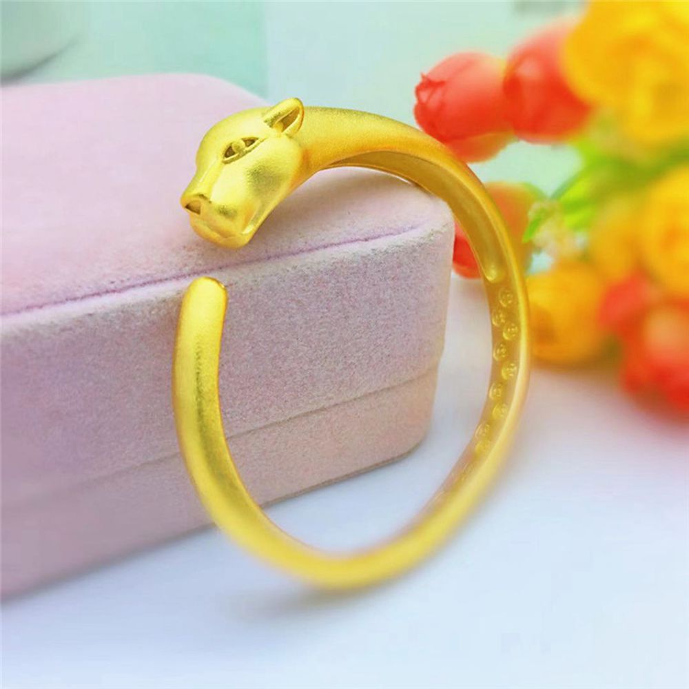 Mode Sand Gold Leopard Kopf Armband Domineering Ring