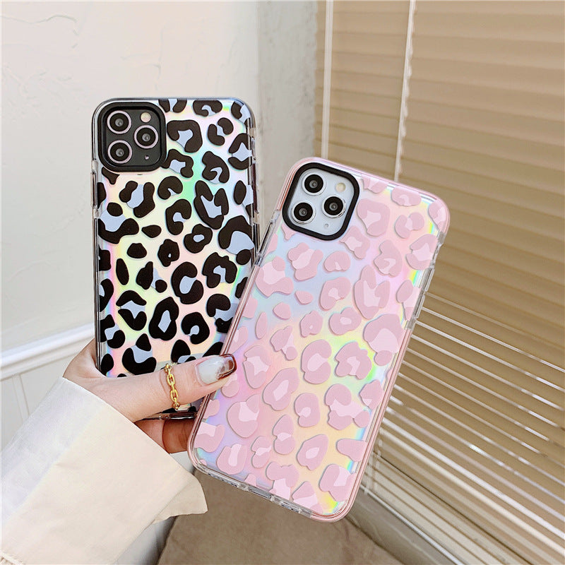 Kompatibel Tier Leopard Laser Transparent Soft Phone Case
