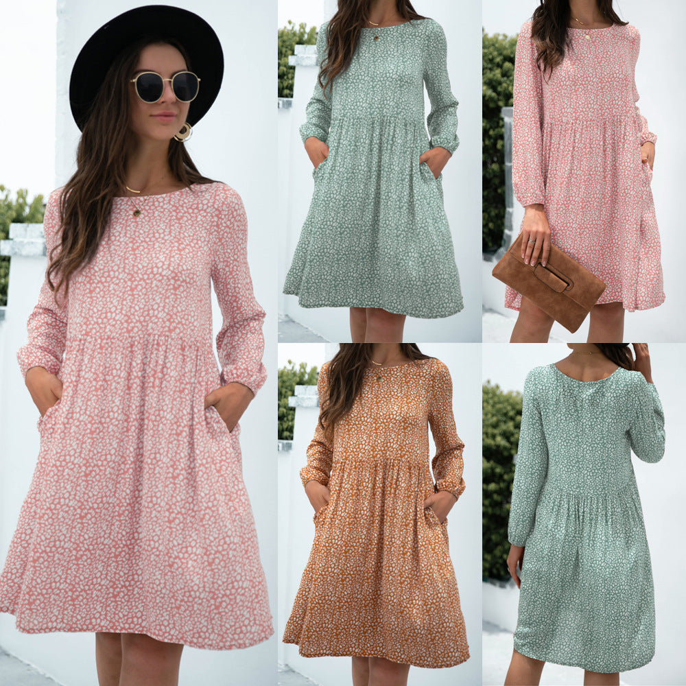 Leopard Print Pocket Ladies Dress
