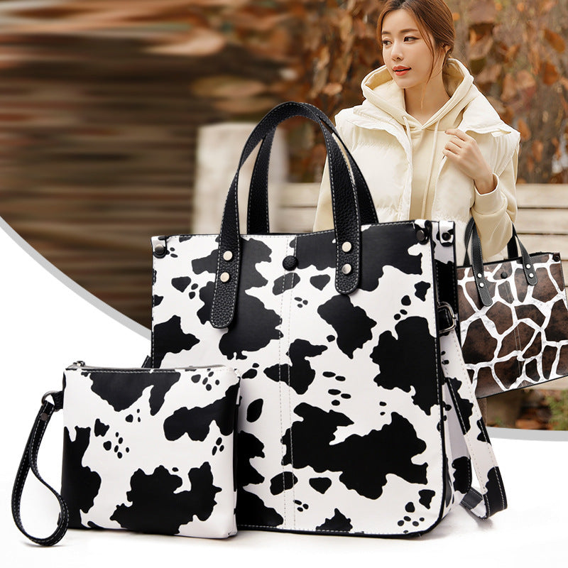 Neu Geometrische Leopardenmuster Mutter Tasche zweiteilige Set