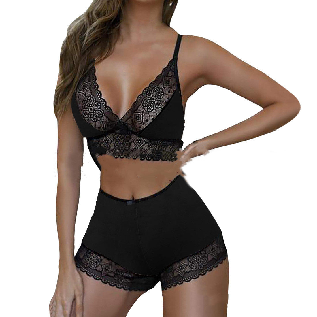 Sexy Leopard Lace Stitching Zweiteiliger Anzug Sexy Lingerie