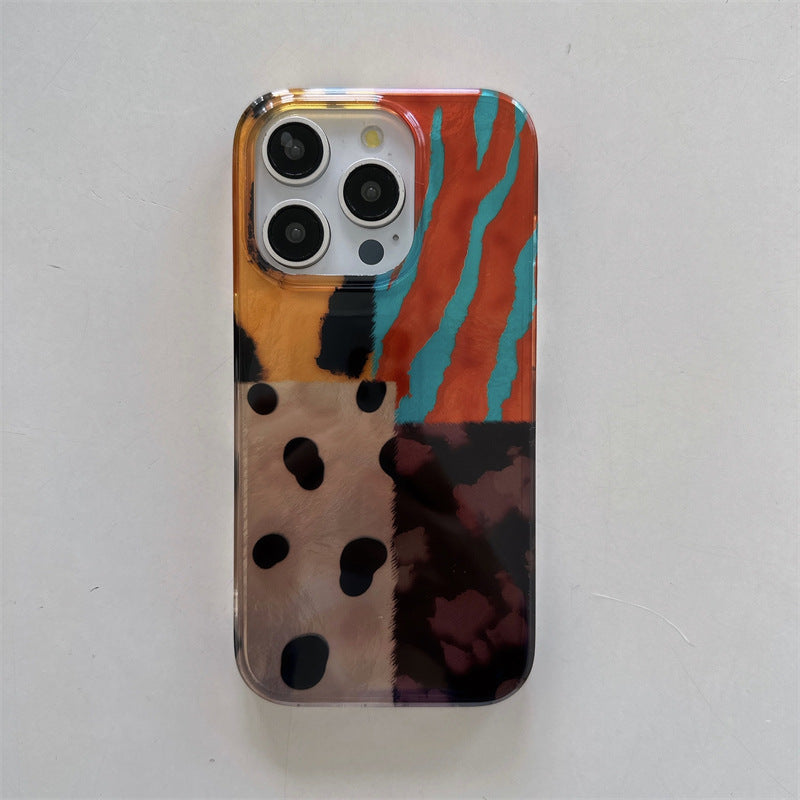 Bunte Mosaik Leopard Print Telefon Fall