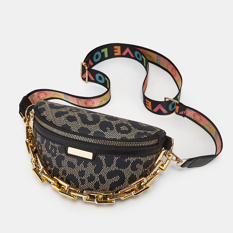 Damenmode Brusttasche Umhängetasche Leopardenprint Gürteltasche