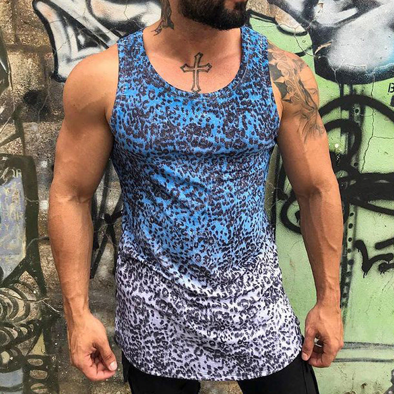 Herrenweste Leopard Print 3D Digital T-Shirt