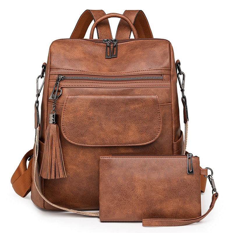 Vintage Leopard Print Mode große Kapazität Rucksack