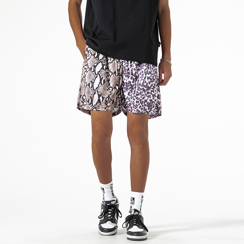 Snake Leopard Print Basketball Shorts Herren Freizeithosen